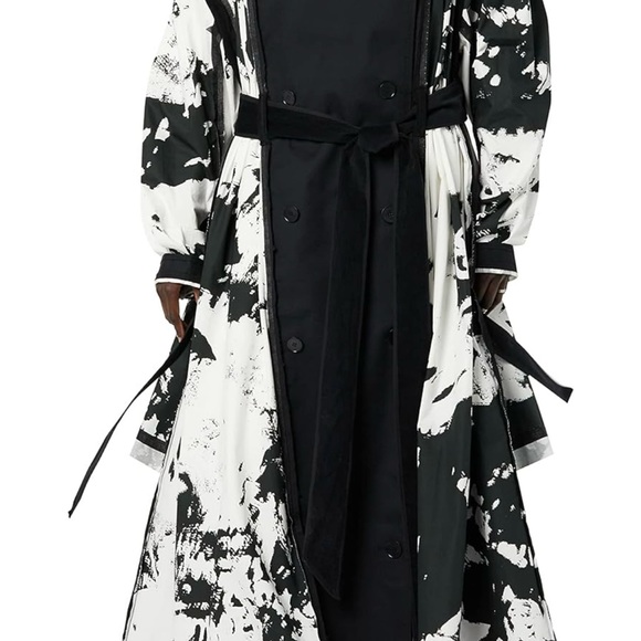 Maison Blanche All Gender Long Sleeve Trench-Coat, Black Print, Sealed W… - Picture 3 of 7